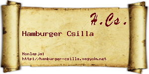 Hamburger Csilla névjegykártya